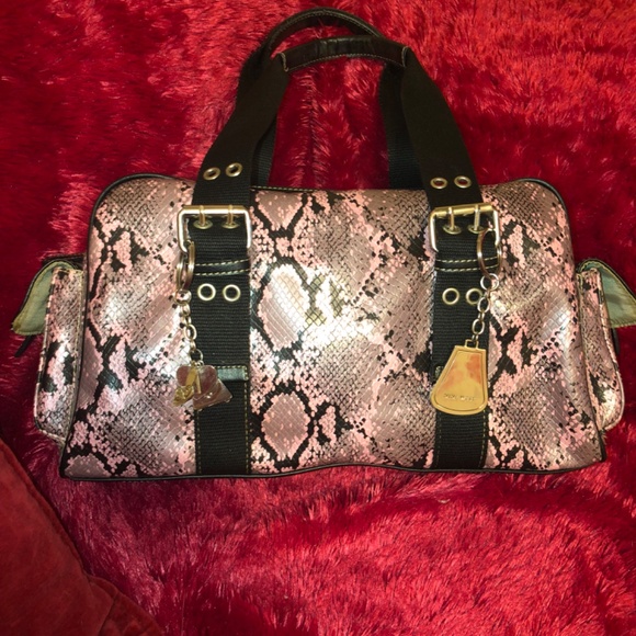 Holiday price drop SALE Nine West Pink Snakeskin Duffel Handbag - Picture 8 of 8